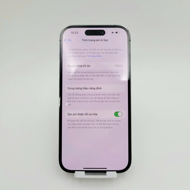 iPhone 14 Pro 256GB Tím 98% pin 100% Máy đã trả hết tiền mạng dùng như Quốc tế Apple (Đã thay pin - Đốm camera 3x, xước màn) - HH1823