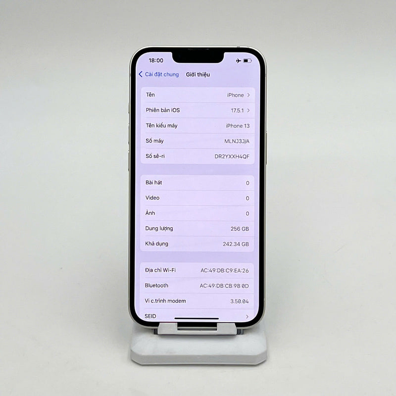 iPhone 13 256GB Trắng 98% pin 85%  Quốc tế từ AU (Không dùng sim AU - xước viền camera)  - HH8196