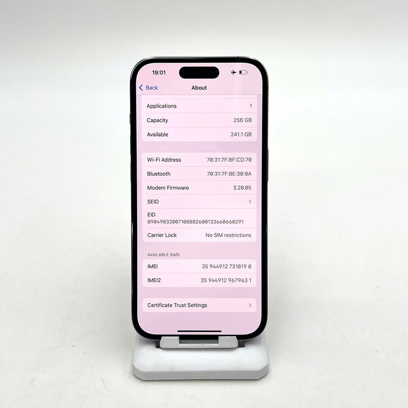 iPhone 14 Pro 256GB Tím 98% pin 100%  Máy đã trả hết tiền mạng dùng như Quốc tế Apple (Đã thay pin)  - HH8190