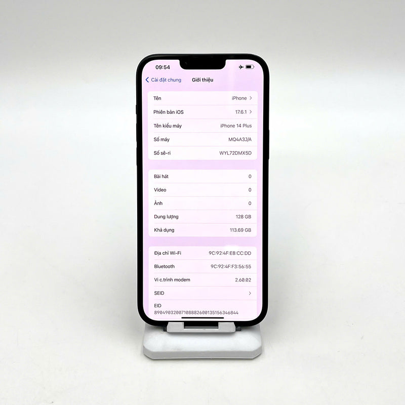 iPhone 14 Plus 128GB Đen 98% pin 85%  Máy đã trả hết tiền mạng dùng như Quốc tế Apple (ám viền ,móp viền) - HH3491