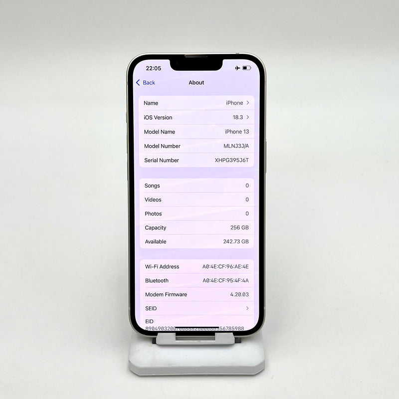 iPhone 13 256GB Trắng 98% pin 100% Quốc tế từ SB (Không dùng sim SB - Đã thay pin) - HH2201
