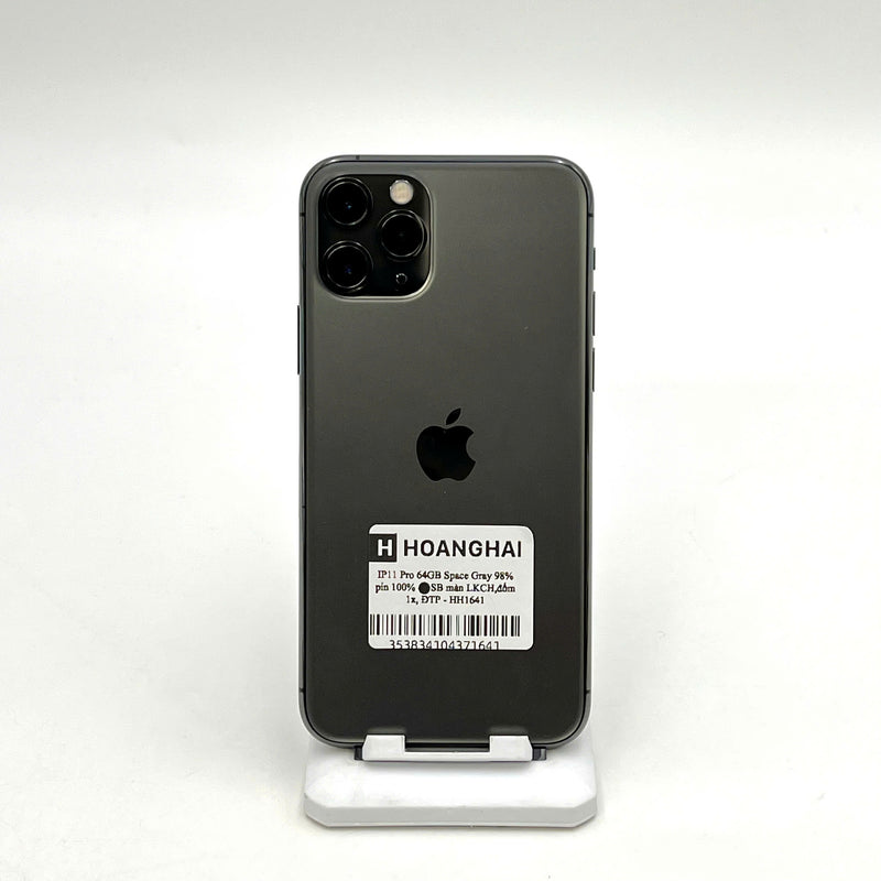 iPhone 11 Pro 64GB Đen 98% pin 100% Máy đã trả hết tiền mạng dùng như Quốc tế Apple (Đã thay pin , màn hình Apple - Đốm camera 1x) - HH1641