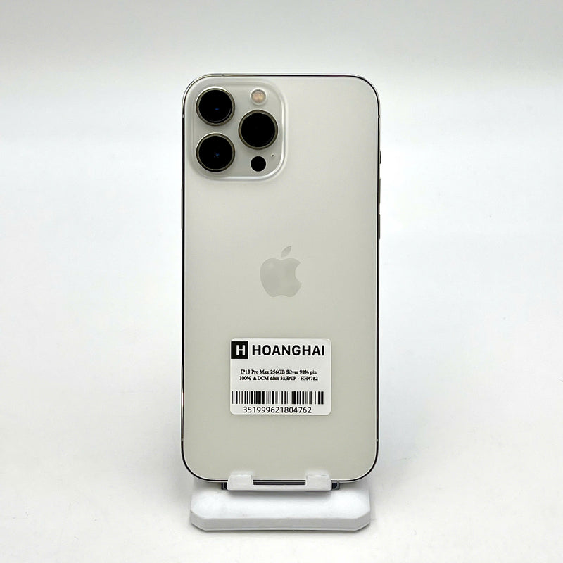 iPhone 13 Pro Max 256GB Bạc 98% pin 100% Quốc tế từ DCM (Không dùng sim DCM - Đã thay pin - Đốm camera 3x) - HH4762