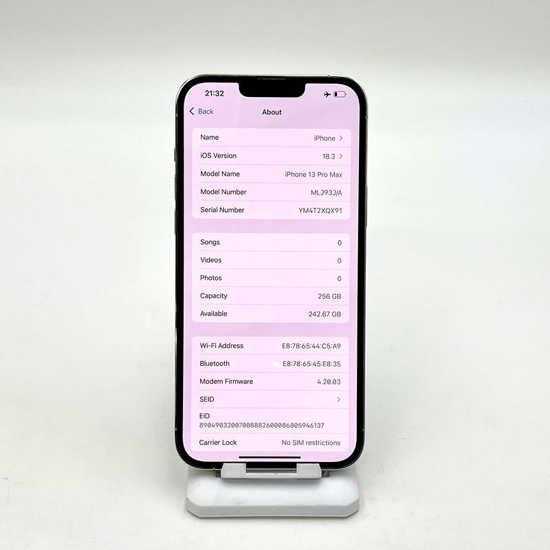 iPhone 13 Pro Max 256GB Bạc 98% pin 100% Quốc tế từ DCM (Không dùng sim DCM - Đã thay pin - Đốm camera 3x) - HH4762