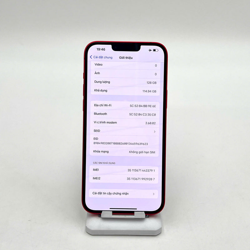 iPhone 14 Plus 128GB Đỏ 98% pin 87%  Máy đã trả hết tiền mạng dùng như Quốc tế Apple  - HH3791