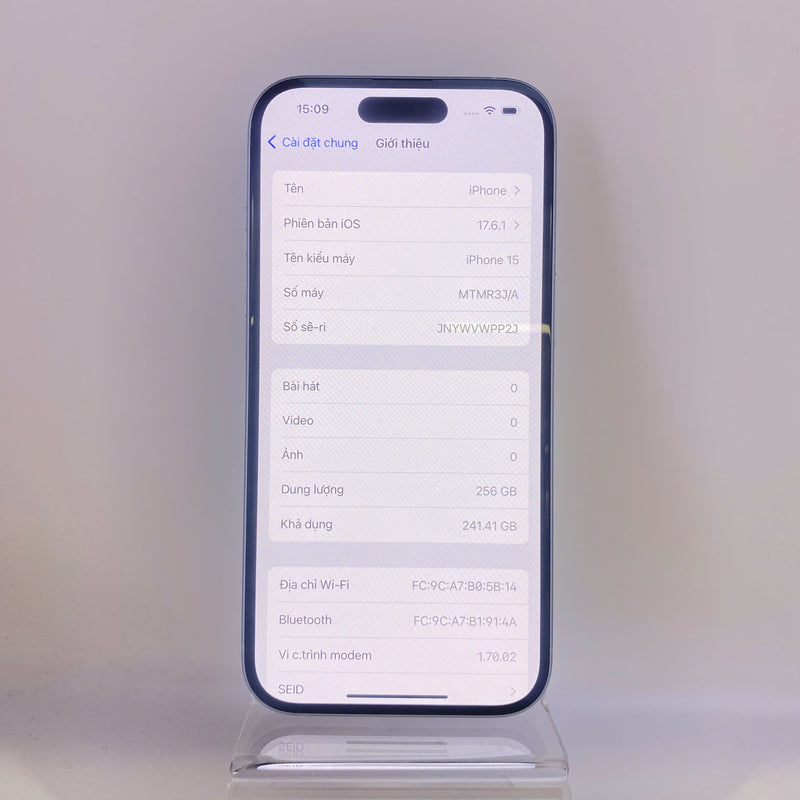 iPhone 15 256GB Xanh Dương 98% pin 86% Quốc tế Apple - HH6878