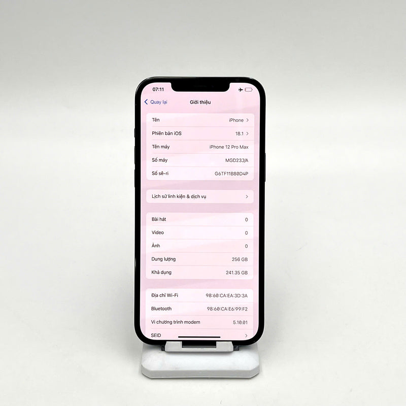 iPhone 12 Pro Max 256GB Xanh Dương 98% pin 100% Quốc tế từ DCM (Không dùng sim DCM - Đã thay pin, Đốm camera 3x, xước màn viền) - HH6365