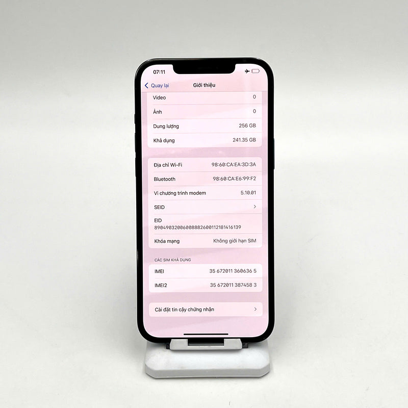 iPhone 12 Pro Max 256GB Xanh Dương 98% pin 100% Quốc tế từ DCM (Không dùng sim DCM - Đã thay pin, Đốm camera 3x, xước màn viền) - HH6365