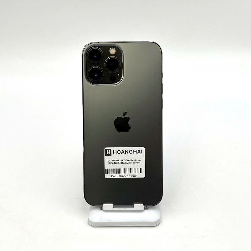 iPhone 13 Pro Max 256GB Đen 98% pin 100%  Máy đã trả hết tiền mạng dùng như Quốc tế Apple (Đã thay pin - Đốm camera 3x) - HH4504