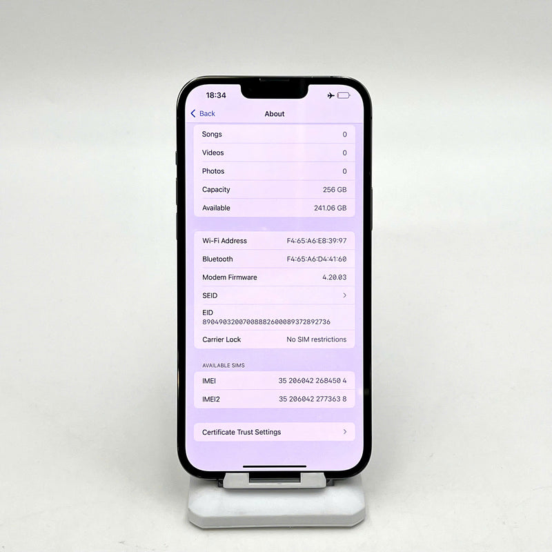 iPhone 13 Pro Max 256GB Đen 98% pin 100%  Máy đã trả hết tiền mạng dùng như Quốc tế Apple (Đã thay pin - Đốm camera 3x) - HH4504