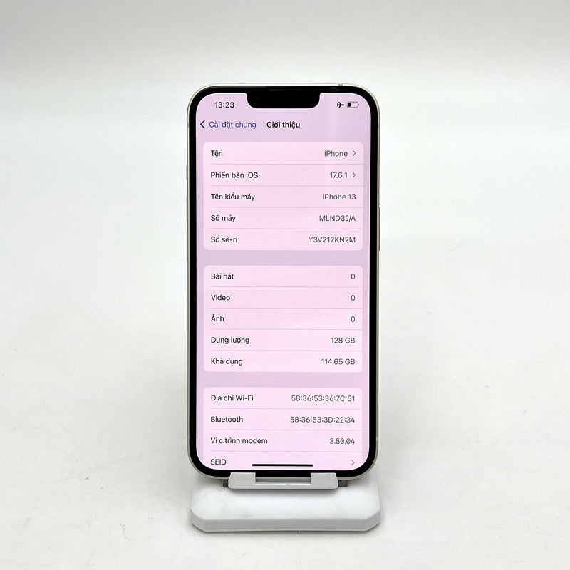 iPhone 13 128GB Trắng 99% pin 99%  Quốc tế Apple - HH3272