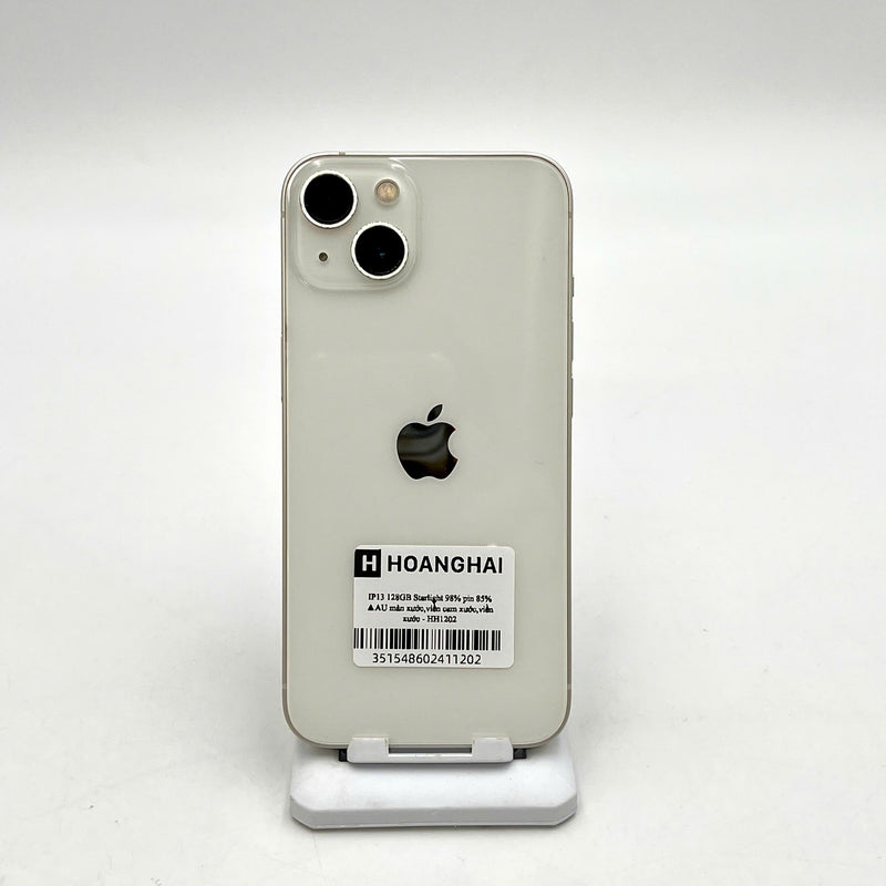 iPhone 13 128GB Trắng 98% pin 85%  Quốc tế từ AU (Không dùng sim AU - màn xước,viền cam xước,viền xước) - HH1202