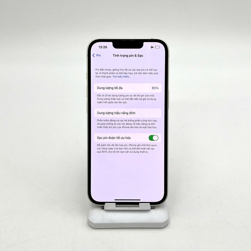 iPhone 13 128GB Trắng 98% pin 85%  Quốc tế từ AU (Không dùng sim AU - màn xước,viền cam xước,viền xước) - HH1202