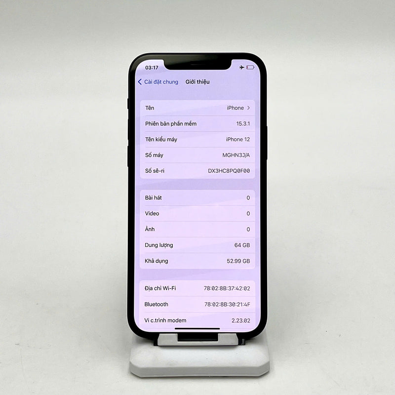 iPhone 12 64GB Đen 98% pin 85%  Máy đã trả hết tiền mạng dùng như Quốc tế Apple  - HH7559