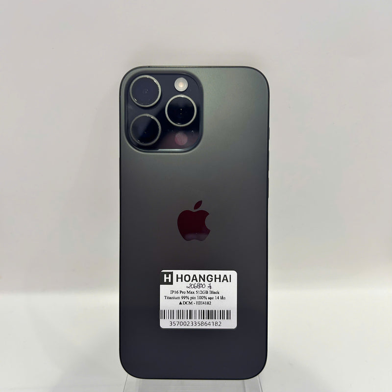 iPhone 16 Pro Max 512GB Đen 99% pin 100% Quốc tế từ DCM (Không dùng sim DCM - sạc 14 lần) - HH4182