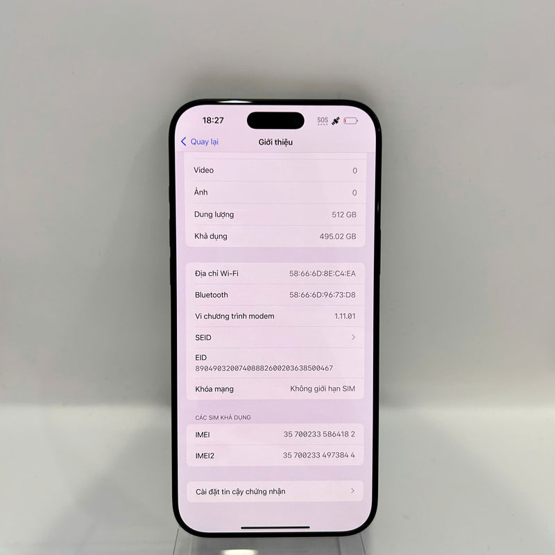 iPhone 16 Pro Max 512GB Đen 99% pin 100% Quốc tế từ DCM (Không dùng sim DCM - sạc 14 lần) - HH4182