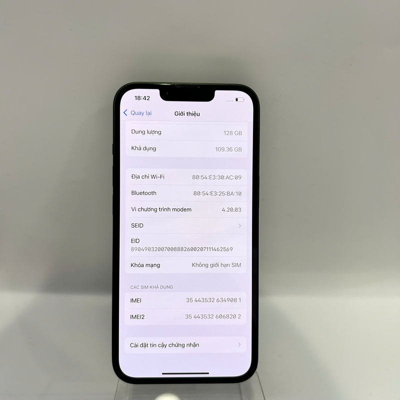 iPhone 13 128GB Xanh Lá  100% DBH Quốc tế từ SB (Không dùng sim SB) - HH9081