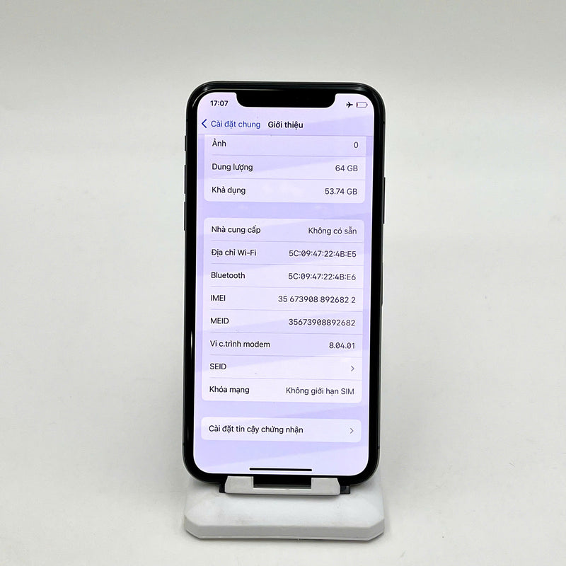 iPhone X 64GB Đen 98% pin 100% DBH Máy đã trả hết tiền mạng dùng như Quốc tế Apple (Đốm camera 1x) - HH6822