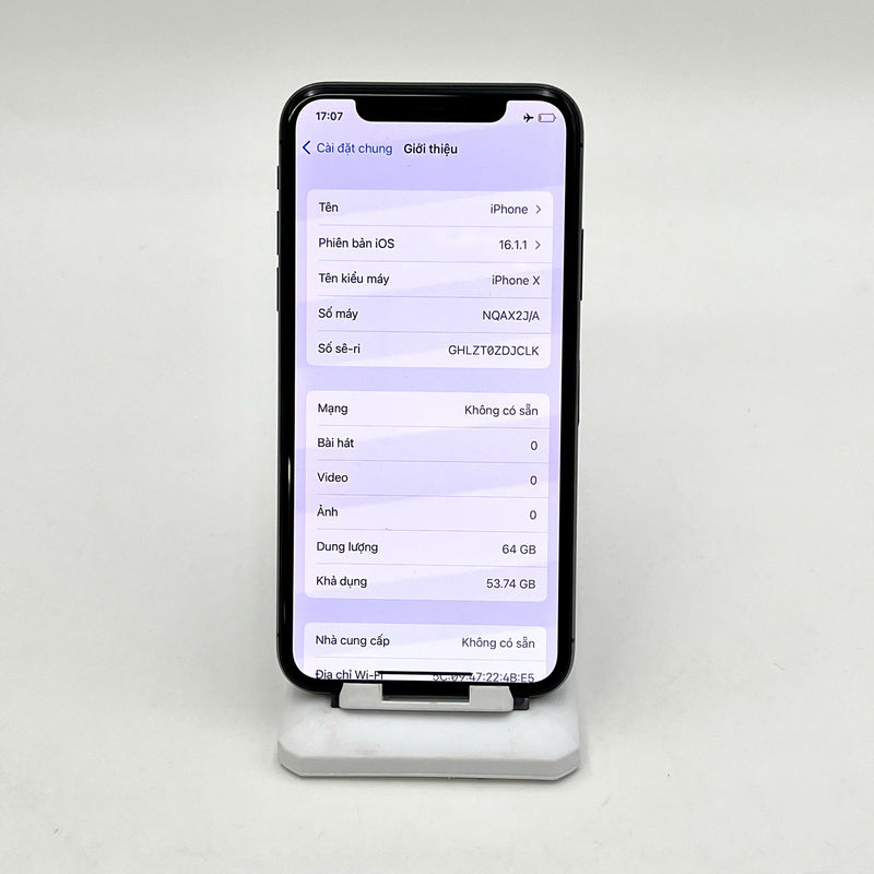 iPhone X 64GB Đen 98% pin 100% DBH Máy đã trả hết tiền mạng dùng như Quốc tế Apple (Đốm camera 1x) - HH6822