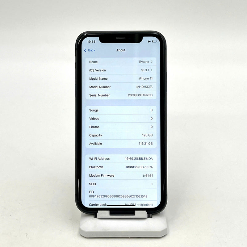 iPhone 11 128GB Đen 98% pin 100% Quốc Tế Apple (Đã thay pin - xước viền camera) - HH6191