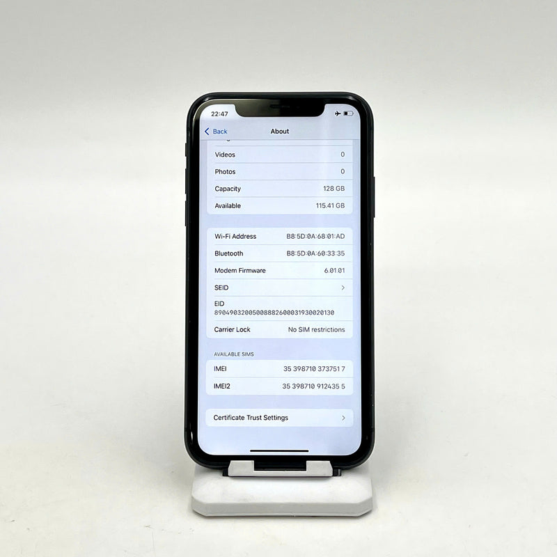 iPhone 11 128GB Đen 98% pin 100% Máy đã trả hết tiền mạng dùng như Quốc tế Apple (Đã thay pin , thay màn Apple - Đốm camera 1x, xước viền cam) - HH7517