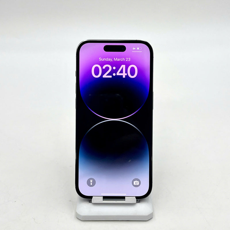 iPhone 14 Pro 256GB Tím 98% pin 100% Máy đã trả hết tiền mạng dùng như Quốc tế Apple (Đã thay pin - Đốm camera 0,5x/3x, xước viền) - HH2131