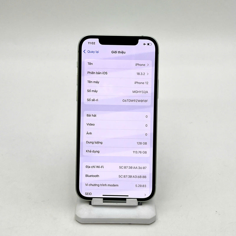 iPhone 12 128GB Xanh Lá 98% pin 100% Máy đã trả hết tiền mạng dùng như Quốc tế Apple (Đã thay pin - viền xước) - HH3918