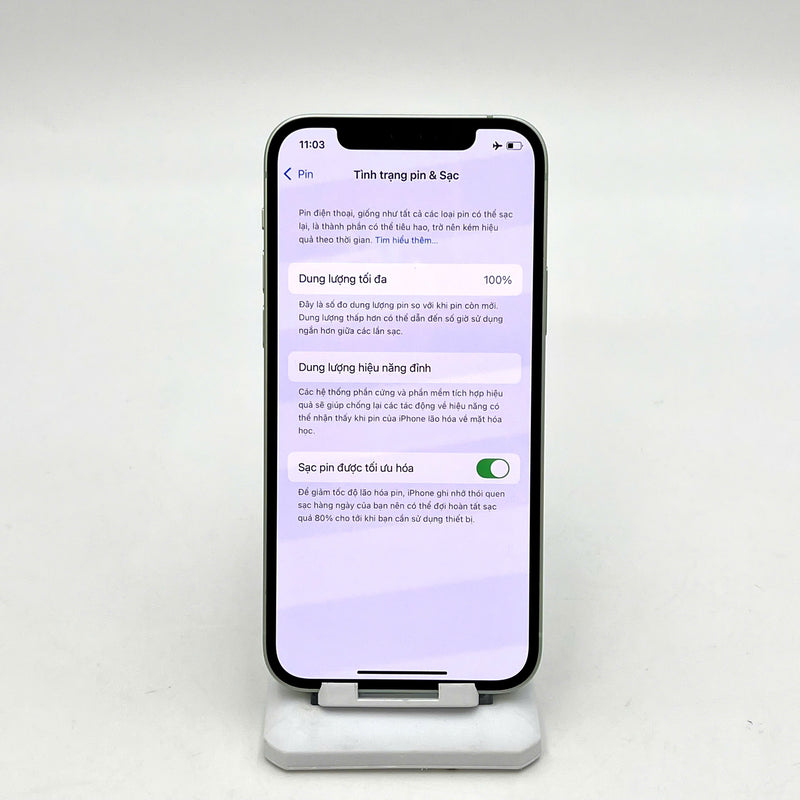 iPhone 12 128GB Xanh Lá 98% pin 100% Máy đã trả hết tiền mạng dùng như Quốc tế Apple (Đã thay pin - viền xước) - HH3918