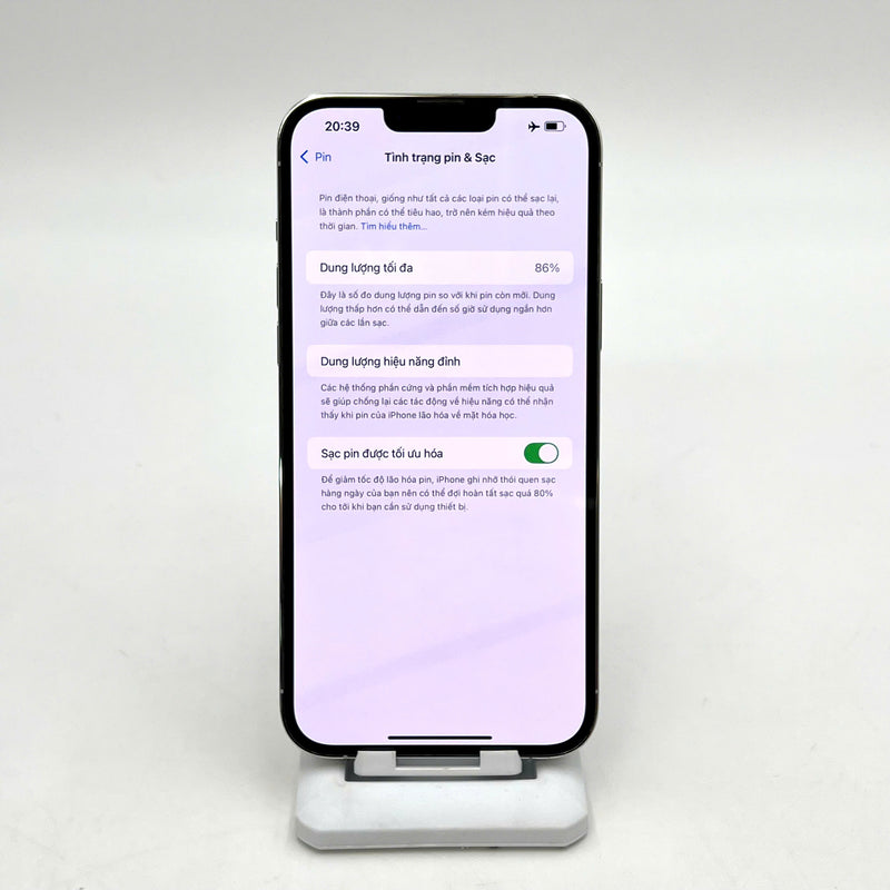 iPhone 13 Pro Max 128GB Bạc 98% pin 86% DBH Quốc Tế Apple (viền xước) - HH1314