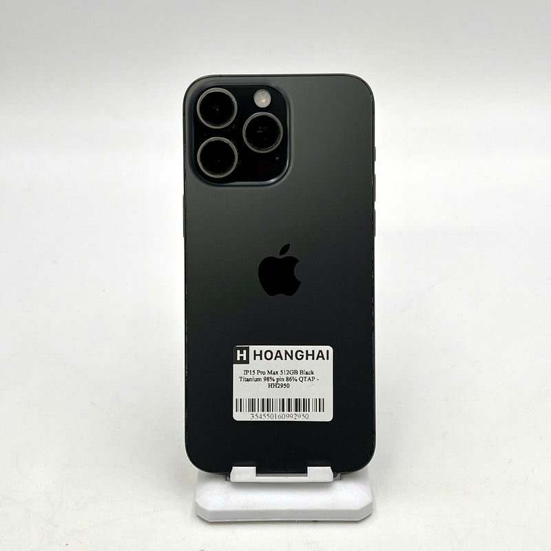 iPhone 15 Pro Max 512GB Đen 98% pin 86%  Quốc Tế Apple  - HH2950