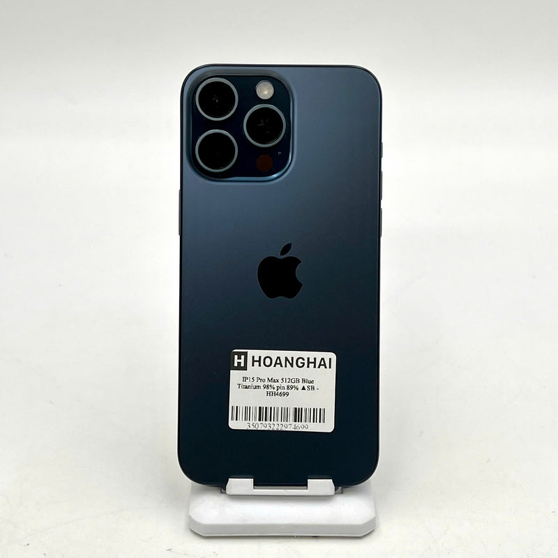 iPhone 15 Pro Max 512GB Xanh Dương 98% pin 89%  Quốc tế từ SB (Không dùng sim SB)  - HH4699