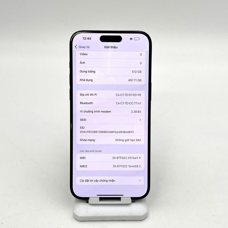 iPhone 15 Pro Max 512GB Xanh Dương 98% pin 89%  Quốc tế từ SB (Không dùng sim SB)  - HH4699