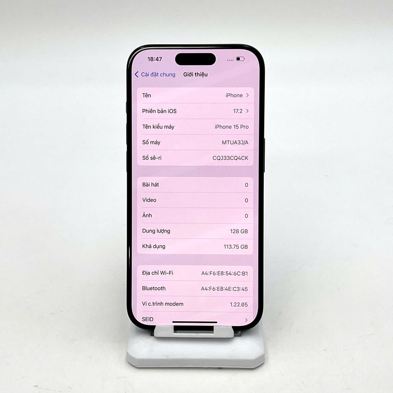 iPhone 15 Pro 128GB Xanh Dương 98% pin 88%  Quốc Tế Apple - HH3154