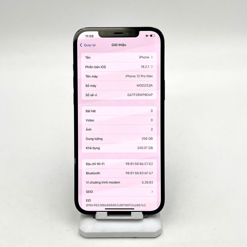 iPhone 12 Pro Max 256GB Xanh Dương 98% pin 100% Máy đã trả hết tiền mạng dùng như Quốc tế Apple (Đã thay pin - Đốm camera 3x, xước màn) - HH8675