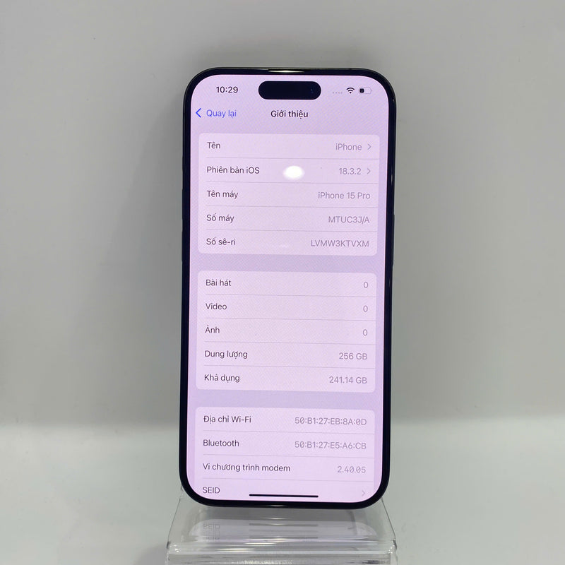 iPhone 15 Pro 256GB Đen 99% pin 99% Quốc tế Apple - HH0216