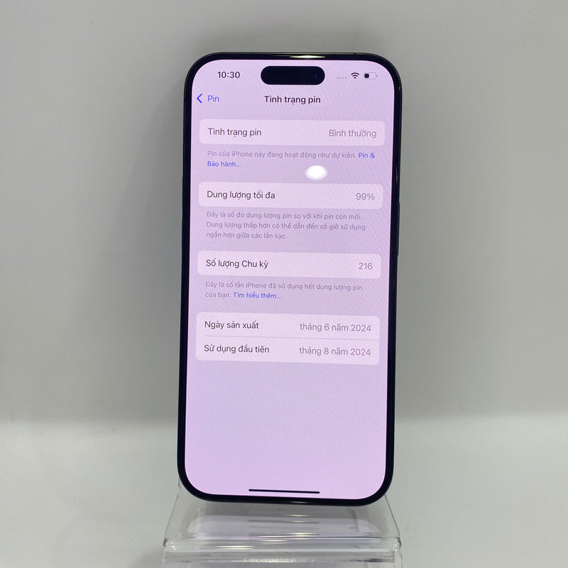iPhone 15 Pro 256GB Đen 99% pin 99% Quốc tế Apple - HH0216
