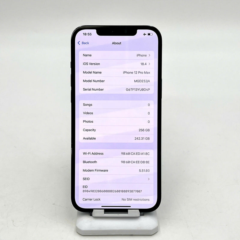 iPhone 12 Pro Max 256GB Xanh Dương 98% pin 100% Máy đã trả hết tiền mạng dùng như Quốc tế Apple (Đã thay pin - Đốm camera 2.5x, ám mặt lưng) - HH2684