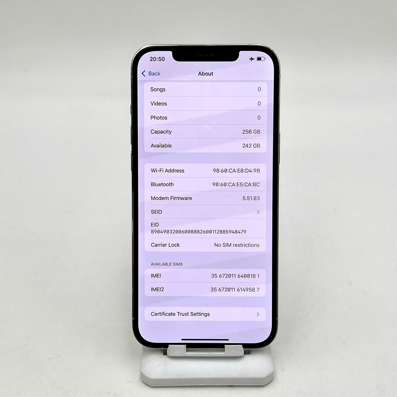 iPhone 12 Pro Max 256GB Bạc 98% pin 100% Quốc Tế Apple (Đã thay pin - viền xước) - HH8181