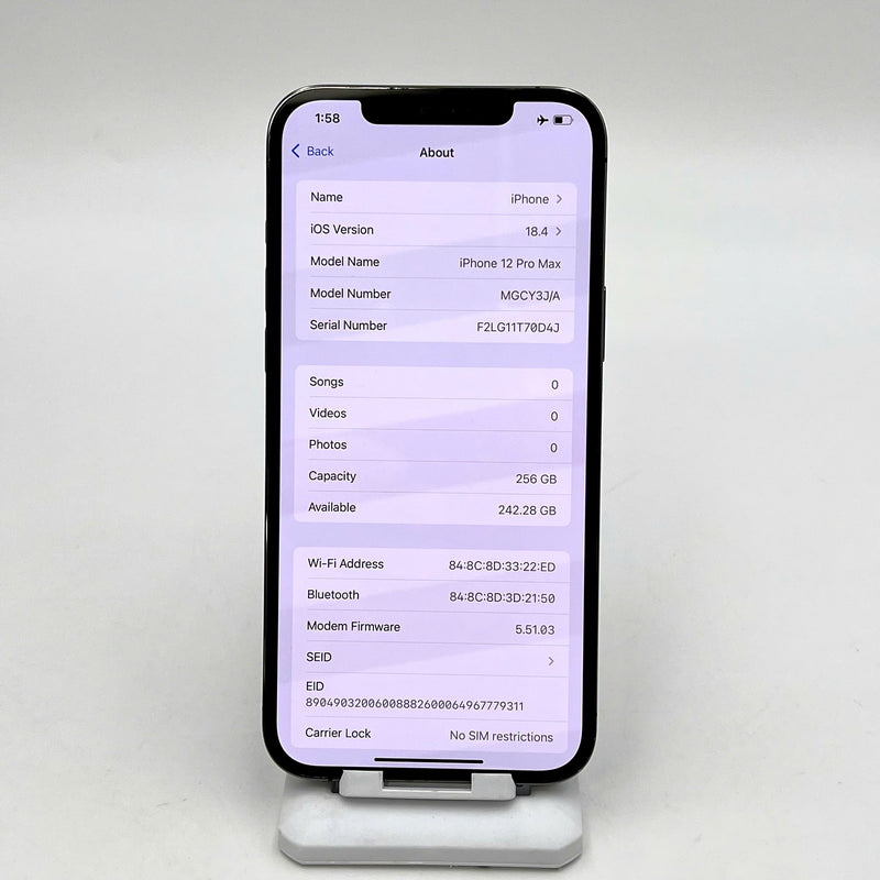 iPhone 12 Pro Max 256GB Đen 98% pin 100% Máy đã trả hết tiền mạng dùng như Quốc tế Apple (Đã thay pin - Đốm camera 2.5x)- HH2395