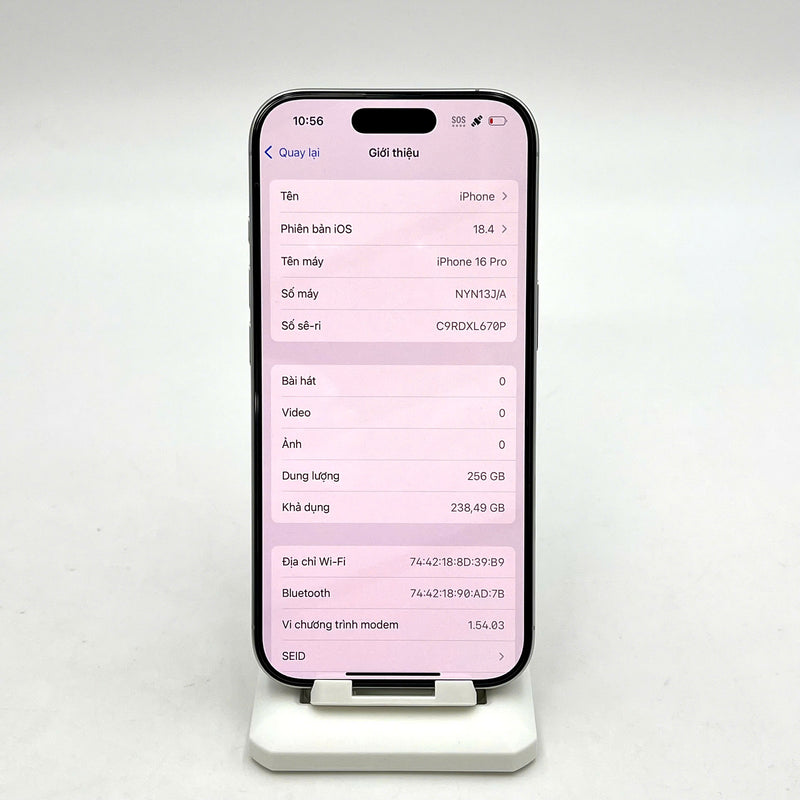 iPhone 16 Pro 256GB Trắng  99% pin 100% DBH Quốc tế từ SB (Không dùng sim SB)  - HH0778