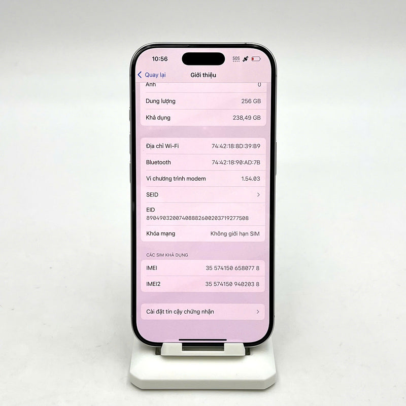 iPhone 16 Pro 256GB Trắng  99% pin 100% DBH Quốc tế từ SB (Không dùng sim SB)  - HH0778