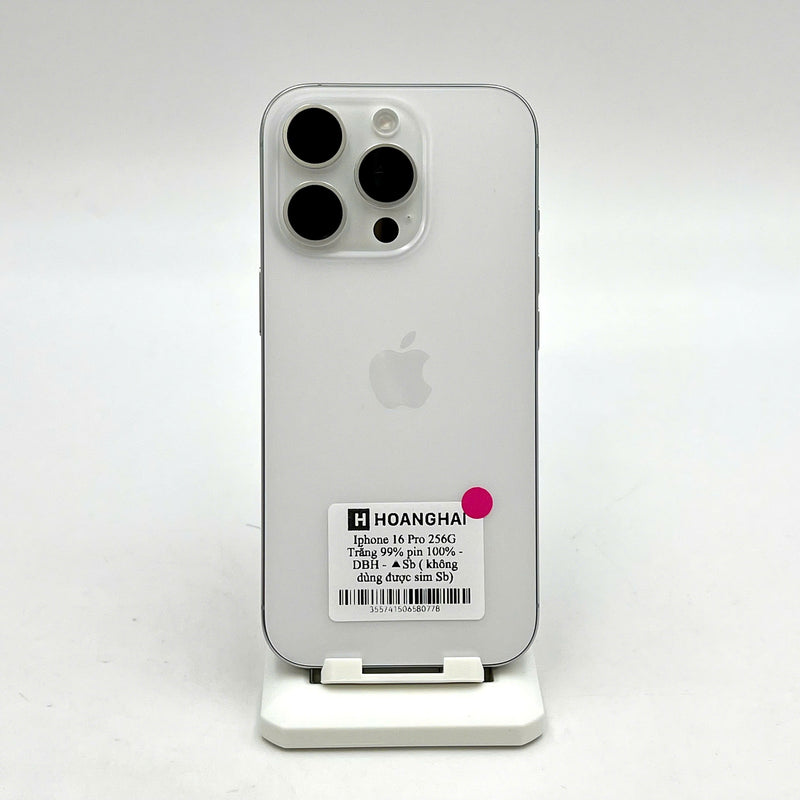 iPhone 16 Pro 256GB Trắng  99% pin 100% DBH Quốc tế từ SB (Không dùng sim SB)  - HH0778