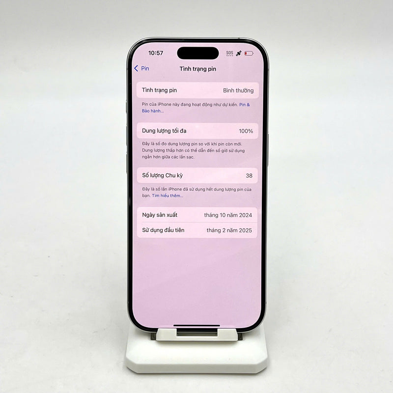 iPhone 16 Pro 256GB Trắng  99% pin 100% DBH Quốc tế từ SB (Không dùng sim SB)  - HH0778