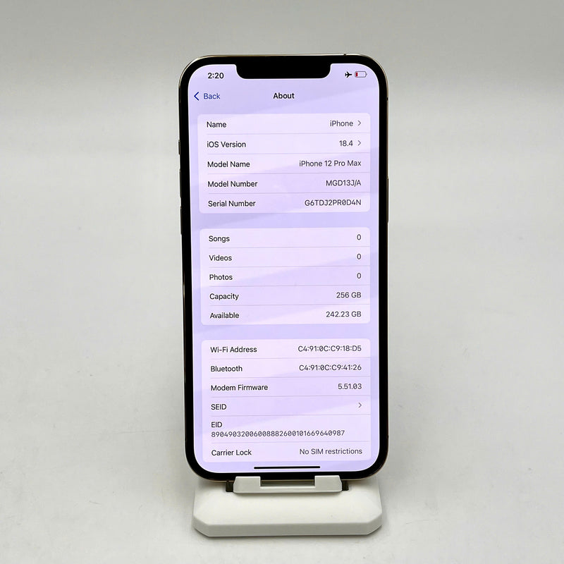iPhone 12 Pro Max 256GB Vàng 98% pin 100% Máy đã trả hết tiền mạng dùng như Quốc tế Apple (Đã thay pin) - HH9343