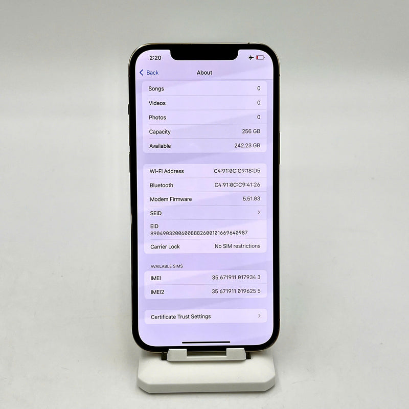 iPhone 12 Pro Max 256GB Vàng 98% pin 100% Máy đã trả hết tiền mạng dùng như Quốc tế Apple (Đã thay pin) - HH9343