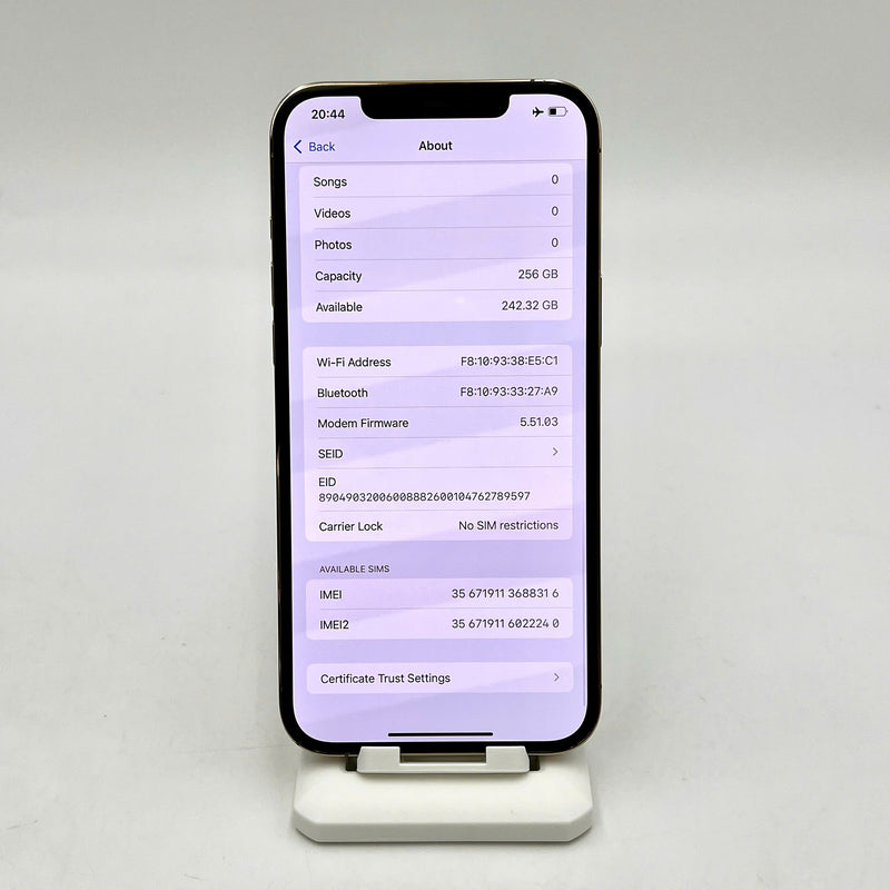 iPhone 12 Pro Max 256GB Vàng 98% pin 100% Quốc Tế Apple (Đã thay pin - Đốm camera 2.5x) - HH8316