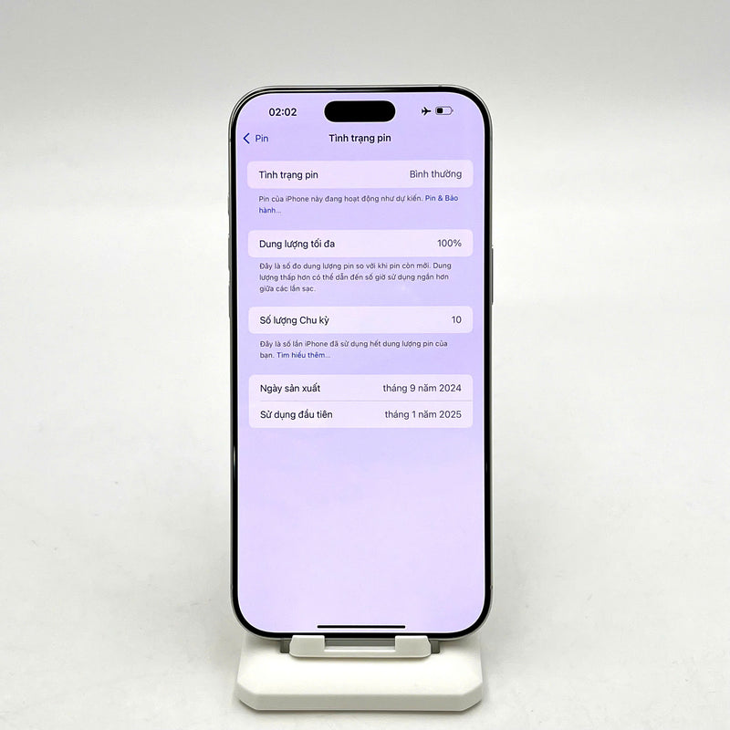 iPhone 16 Pro Max 512GB Trắng 99% pin 100%   Quốc tế từ SB (Không dùng sim SB - sạc 10 lần)  - HH2200