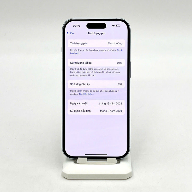 iPhone 15 128GB Xanh Dương 98% pin 91%  Quốc tế từ DCM (Không dùng sim DCM - viền,viền camera xước) - HH1039