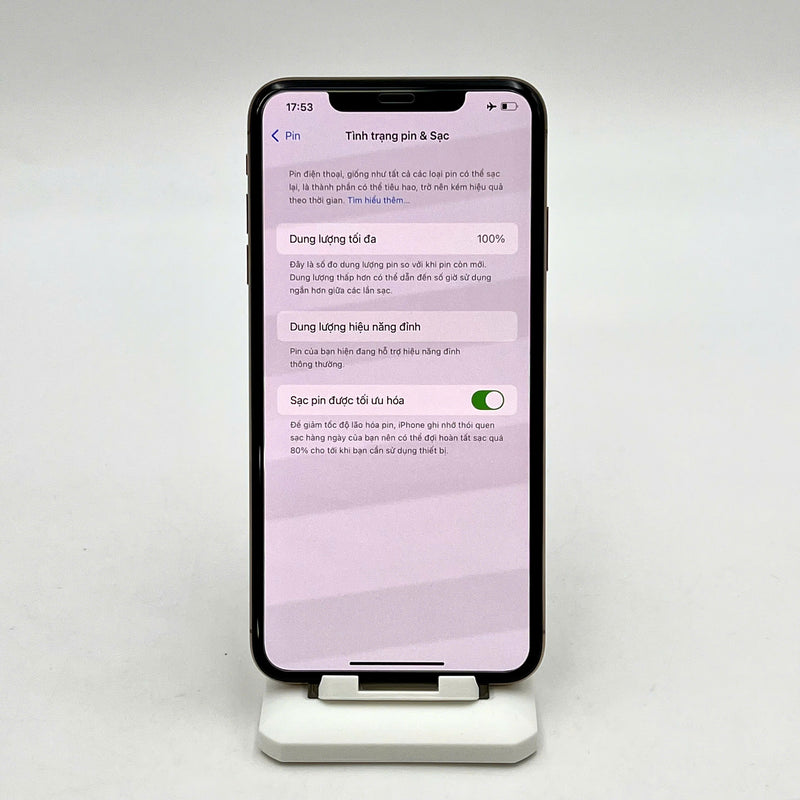 iPhone XS Max 256GB Vàng 98% pin 100% Máy đã trả hết tiền mạng dùng như Quốc tế Apple (Đã thay pin - Đốm camera 1x, màn sứt nhỏ, xước viền) - HH3784