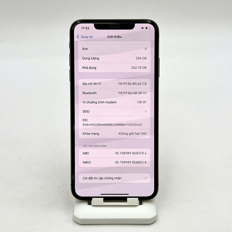 iPhone XS Max 256GB Vàng 98% pin 100% Máy đã trả hết tiền mạng dùng như Quốc tế Apple (Đã thay pin - Đốm camera 1x, màn sứt nhỏ, xước viền) - HH3784
